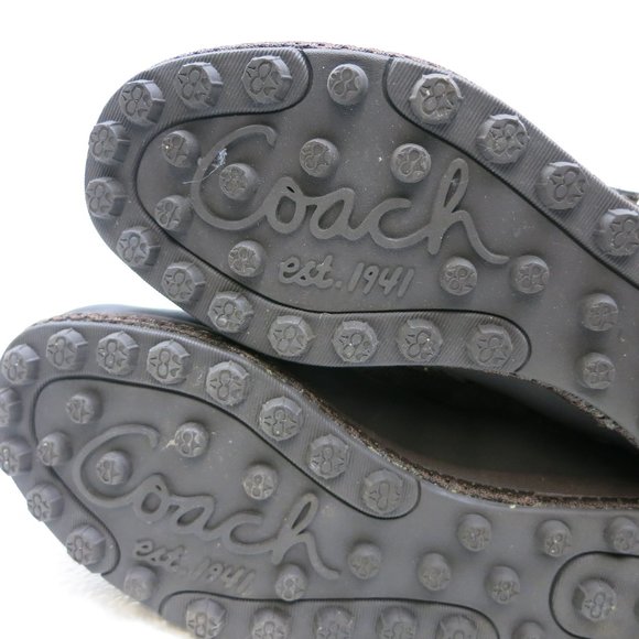 Coach Signature Mariette Fur Trim Canvas Boots Size 5.5 M - Picture 6 of 9